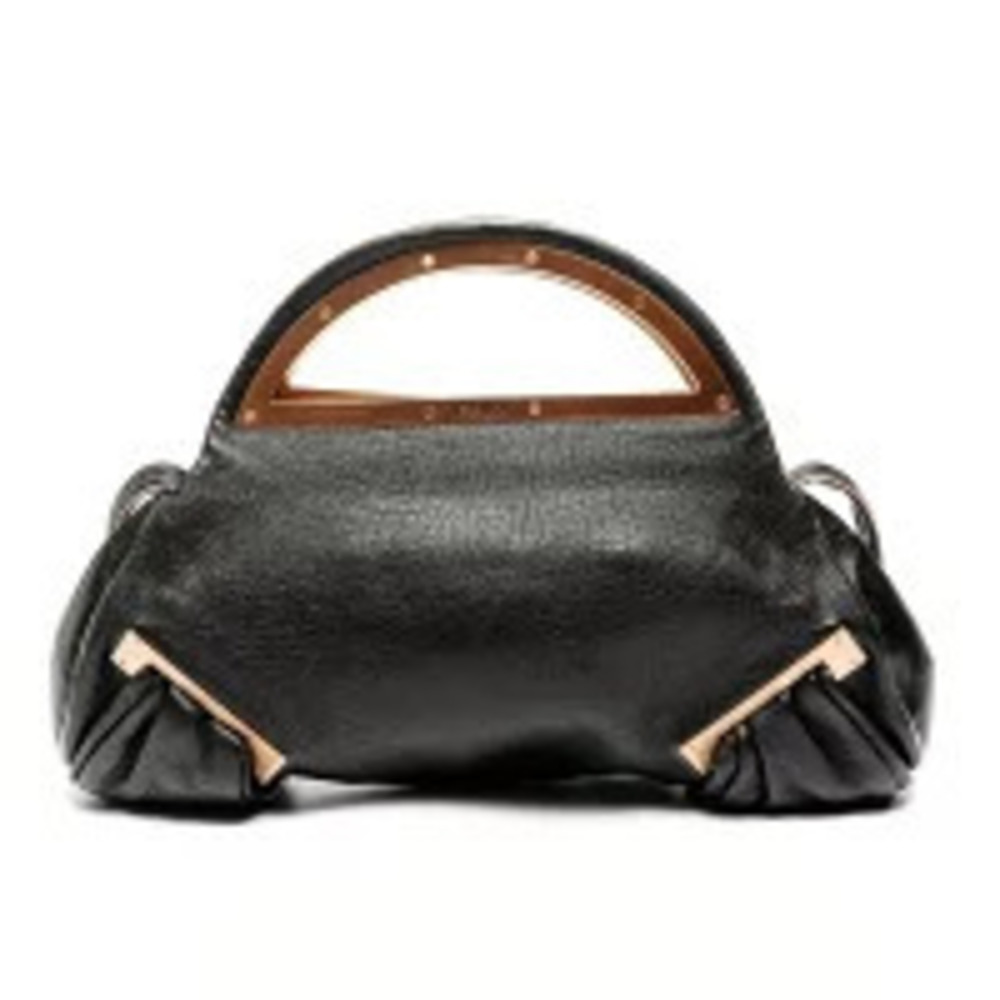 Fendi Leather Smile Shoulder Bag Black